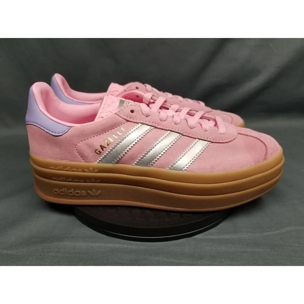 Adidas Gazelle Bold J Sneakers Suede Pink Silver Girls Size 4.5 DISPLAY MODEL! - Picture 12 of 15